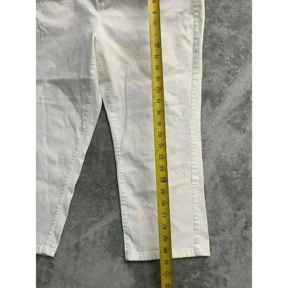 J Jill Jeans Womens 16 Cropped Mid Rise Authentic Fit Cropped Leg White Denim - Picture 2 of 8